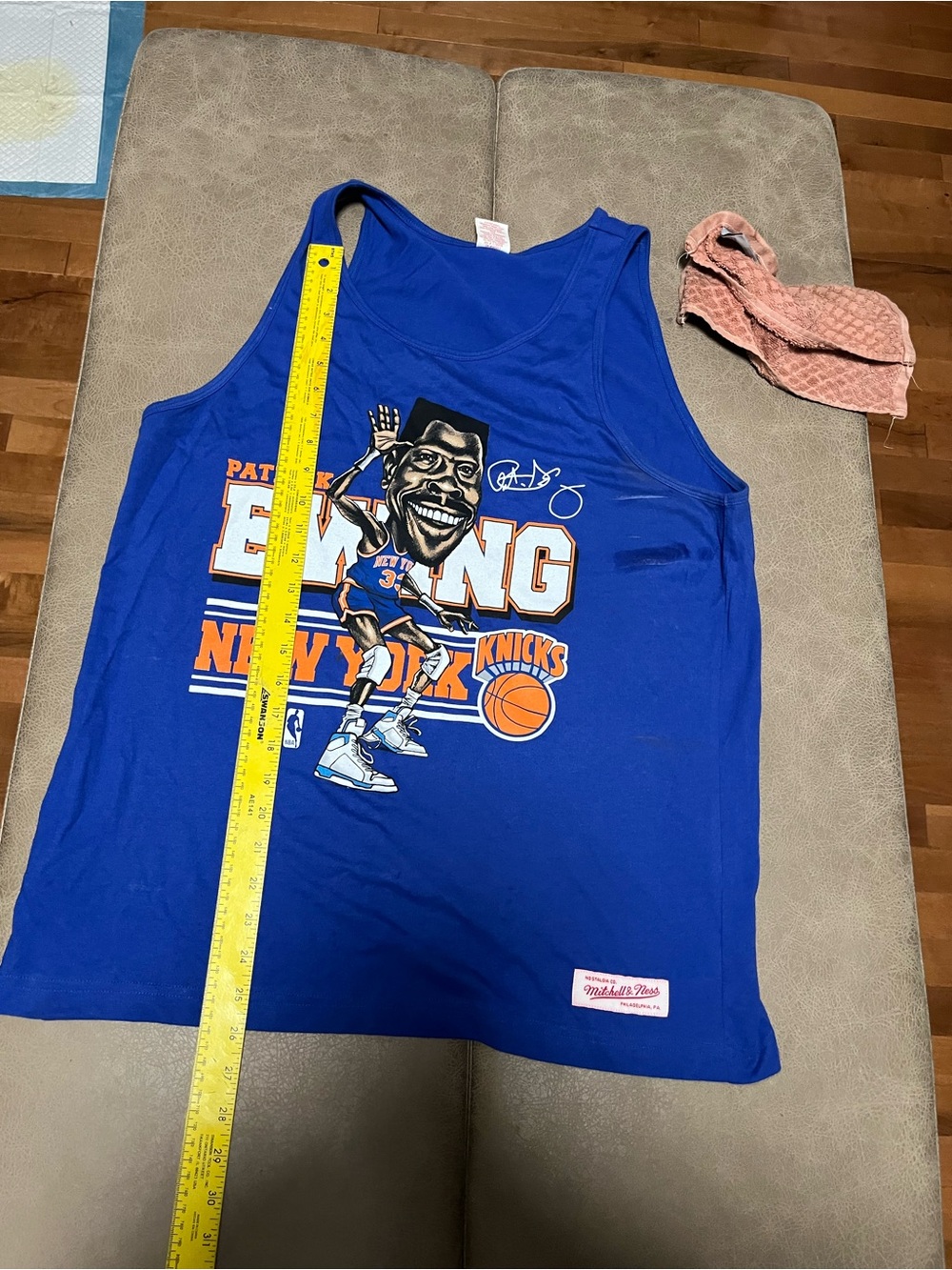 Mitchell & Ness men’s ' Royal Blue New York Knicks Patrick Ewing Graphic Tank
